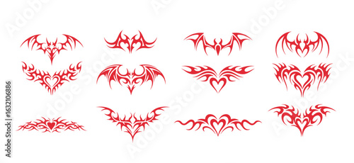 Y2k cyber sigil aesthetic tattoo, tribal tattoo design, cybersigilism, abstract cyber sigil  Tribal SHAPES