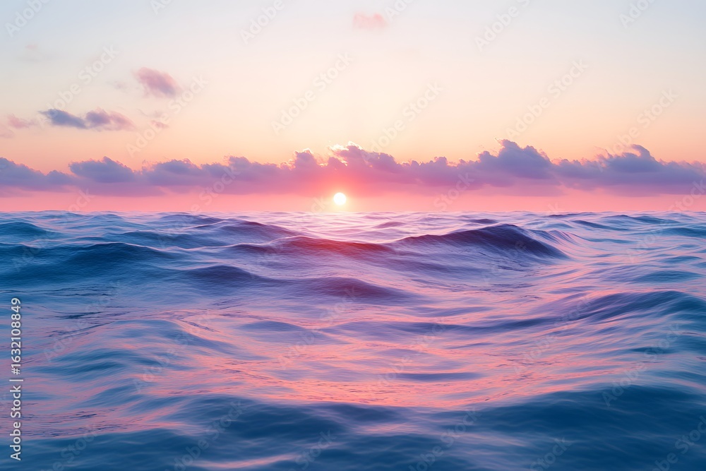 Obraz premium Vivid colors of dawn over the ocean.