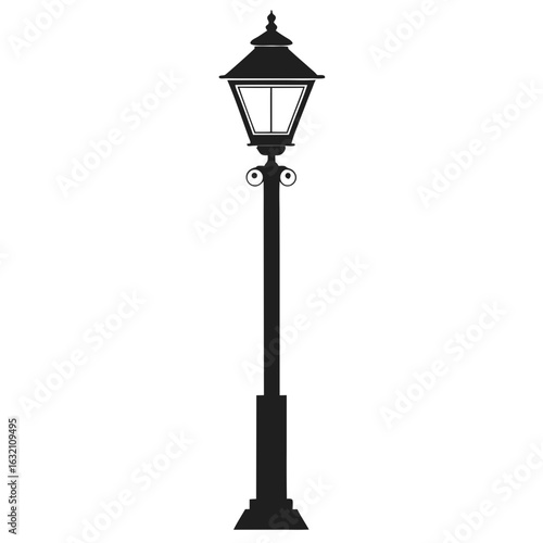 Iron Lantern Post Vector – Classic Street Light Design