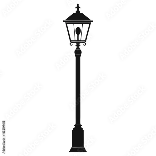 Iron Lantern Post Vector – Classic Street Light Design