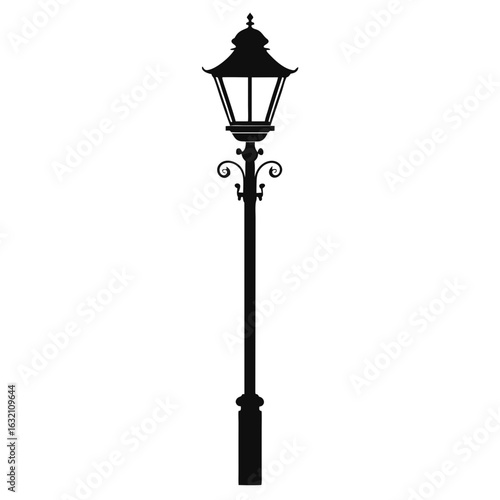Iron Lantern Post Vector – Classic Street Light Design