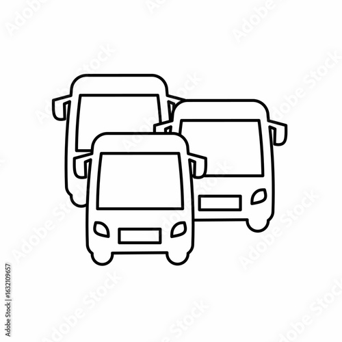 Bus vector icon with outline. Bus symbol. Vector icon