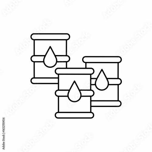 Oil barrel vector icon with outline. Oil barrel symbol. Vector icon