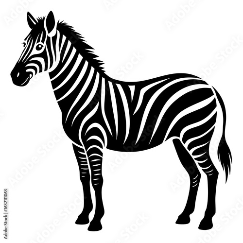 Zebra vector clean black silhouette design white background