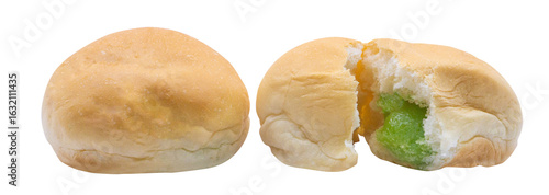 Thai Pandan Custard Buns – Soft and Flavorful Delight on Isolated Background