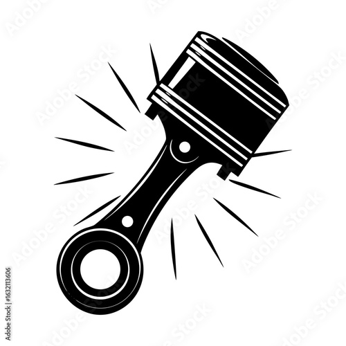 Piston engine auto automotive motor vehicle mechanical part silhouette
