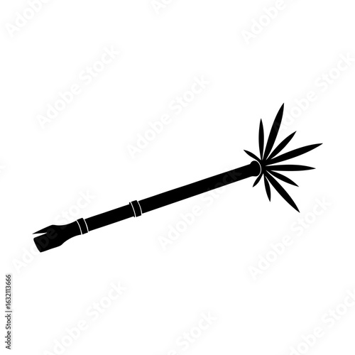 Ancient bamboo flute musical wind instrument culture design silhouette