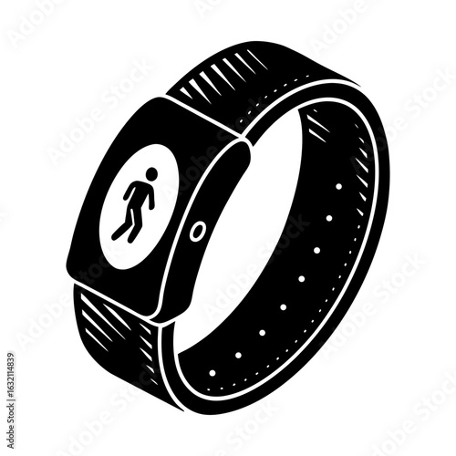 Activity tracker wristband fitness gadget wearable technology silhouette