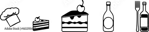 line art of National Black Forest Cake Day good for National Black Forest Cake Day celebrate. line art. illustration.