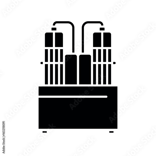 Electrolyzer black flat icon. Sign for web page, mobile app,