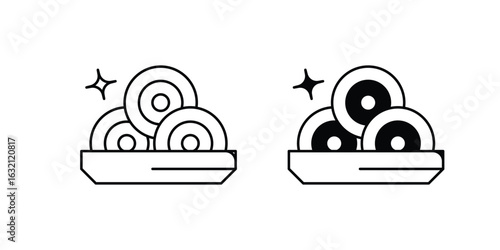 Pasta set icon with white background vector stock illustration