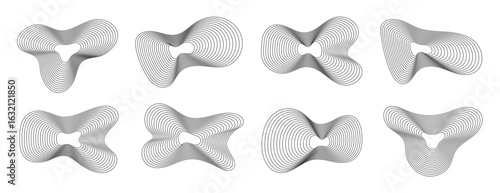 Set of dynamic forms, blend shapes vector illustration