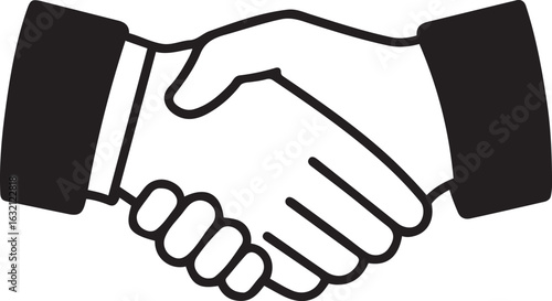 Two hands shaking in agreement handshake greeting