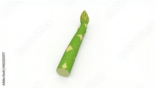 Green asparagus spear on a white background.
