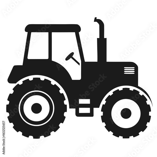 Tractor vector clean black silhouette design white background