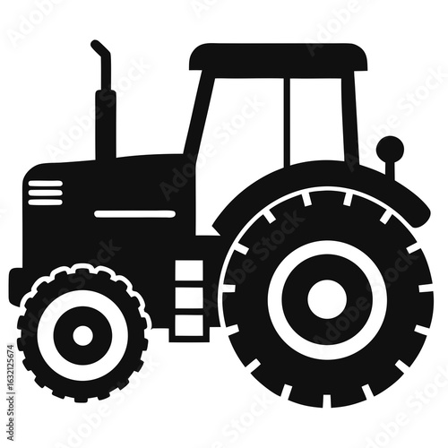 Tractor vector clean black silhouette design white background