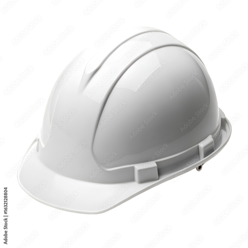 Fototapeta premium White hard hat isolated on white background perfect for construction safety visuals and industrial design