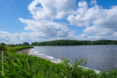 Riverside Landscape with Lush Greenery - Gelting, Germany