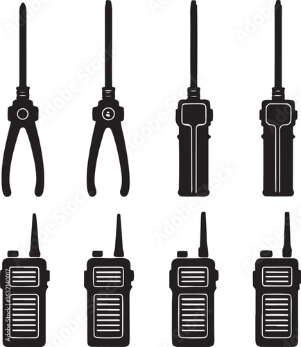 Tool and Radio Communication Icon Set