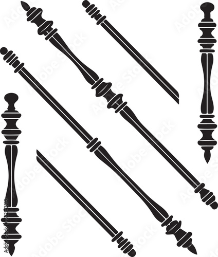 Ornate Architectural Spindle Elements Set