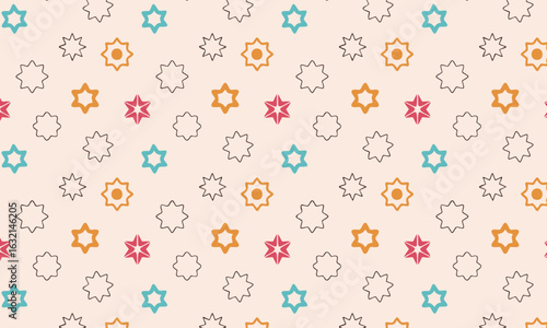 Minimalist Judaica Seamless Pattern with Star of David Symbols