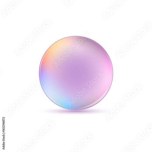 Glass colorful ball with shadow