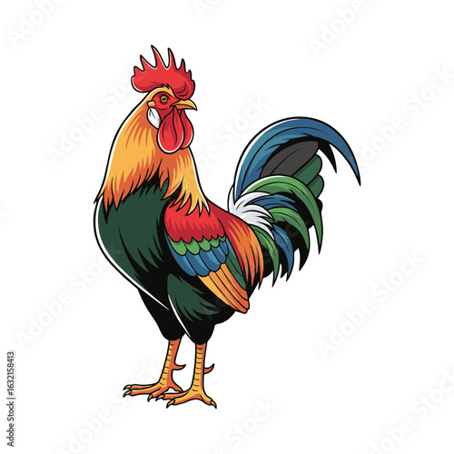 rooster isolated on white background