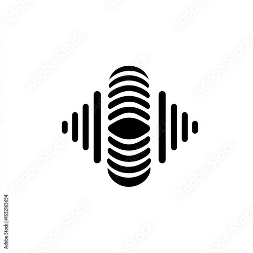 Abstract sound wave graphic with an eye-like form