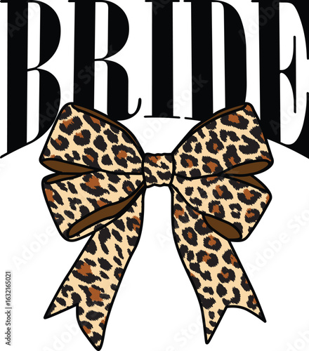Bride Leopard Print Bow Vector