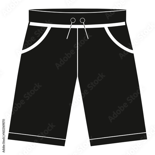 Bermuda shorts vector clean black silhouette design white background