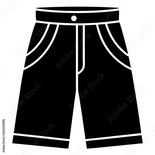 Bermuda shorts vector clean black silhouette design white background
