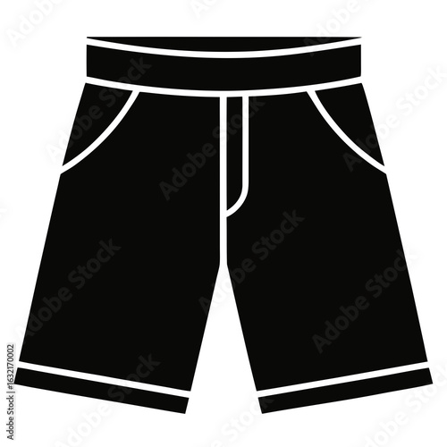 Bermuda shorts vector clean black silhouette design white background