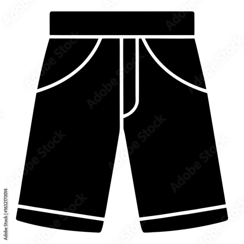 Bermuda shorts vector clean black silhouette design white background