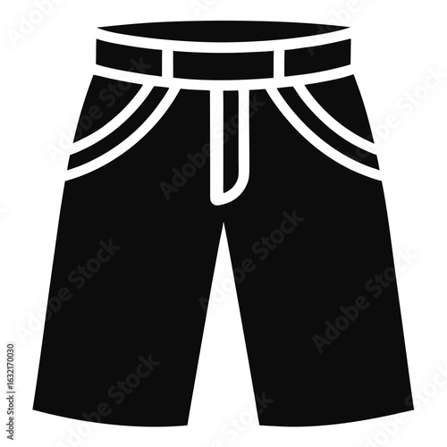 Bermuda shorts vector clean black silhouette design white background