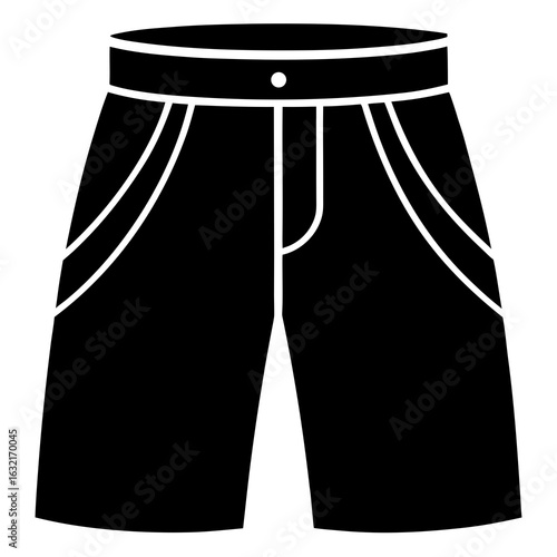 Bermuda shorts vector clean black silhouette design white background