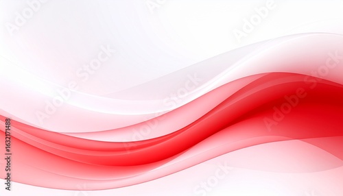 Dynamic red and white abstract background with smooth, flowing energy waves. Modern vector illustration for creative design concepts.