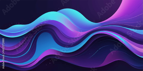 Abstract background with a colorful flow of waves, lines, and light elements