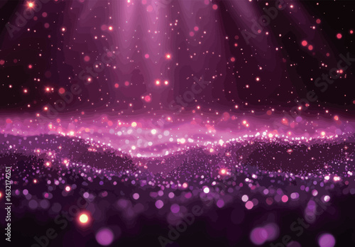 A purple, glowing wave of light with a lot of sparkles. The wave is purple and has a lot of sparkles, creating a dreamy and ethereal atmosphere