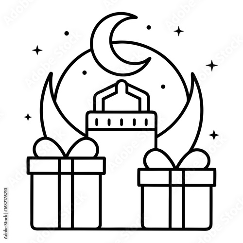 Ramadan Gifts Coloring Book Page