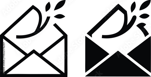 "Minimalist Envelope Icon: Dual Overlapping Design for Messaging & Communication"