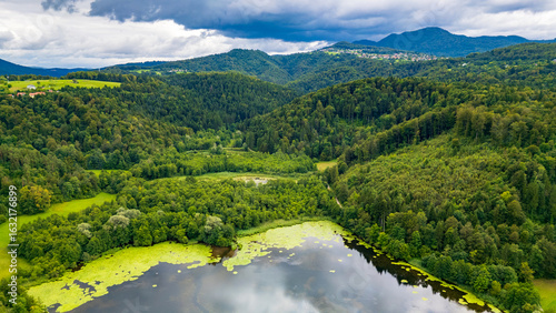 landscape with mountains and river