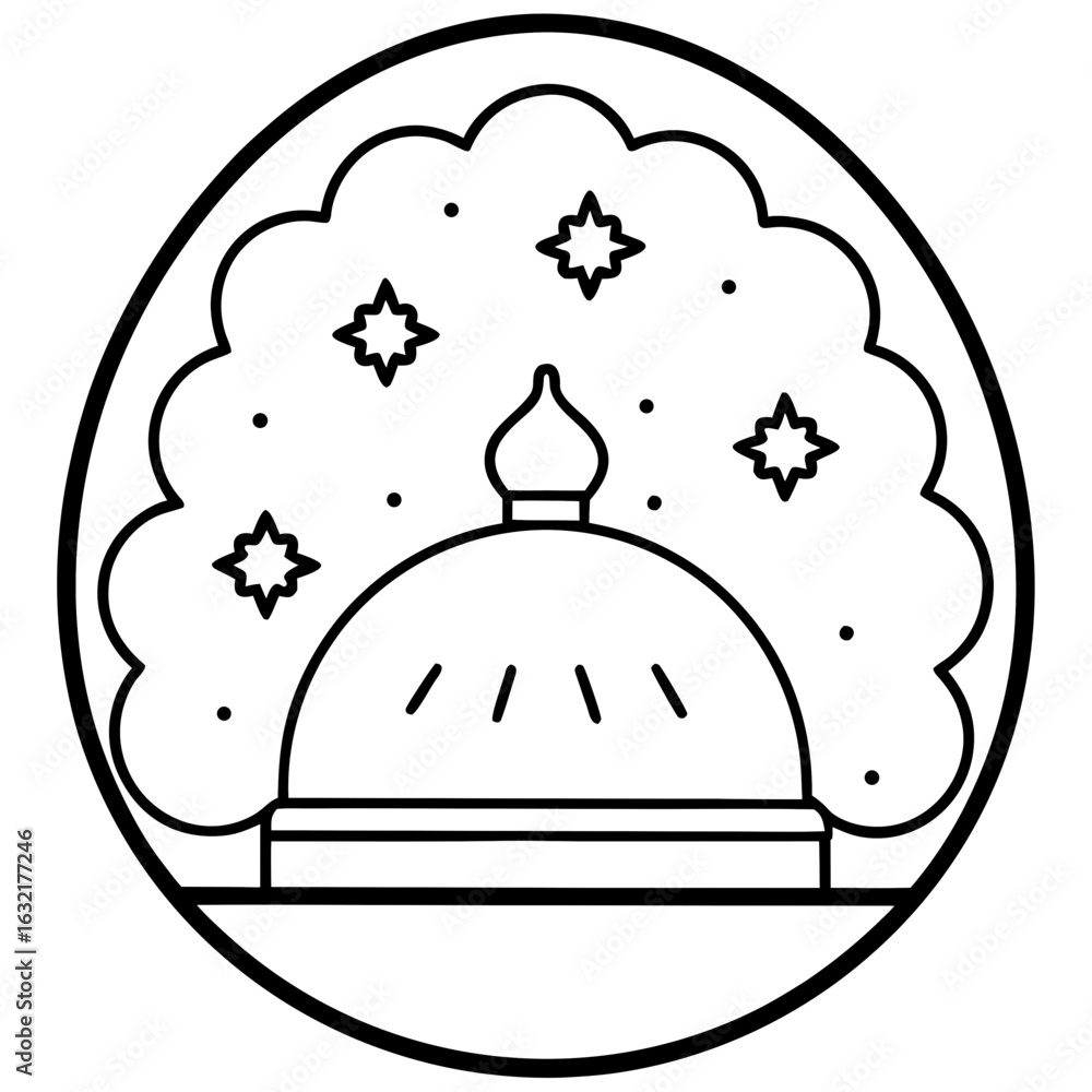 Fototapeta premium Fasting Time Coloring Page Outline Vector Design