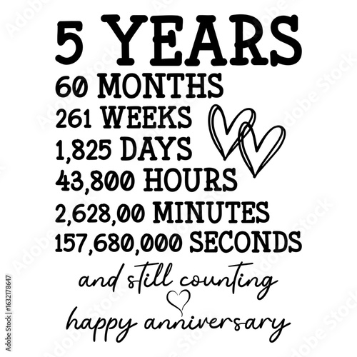 5th Wedding Anniversary SVG