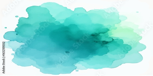 Abstract watercolor sky background with fluffy white clouds on a bright sunny day