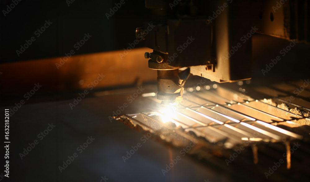 © Тихон Купревич - Incandescent light illuminates focused cutting process in a workshop during dusk hours