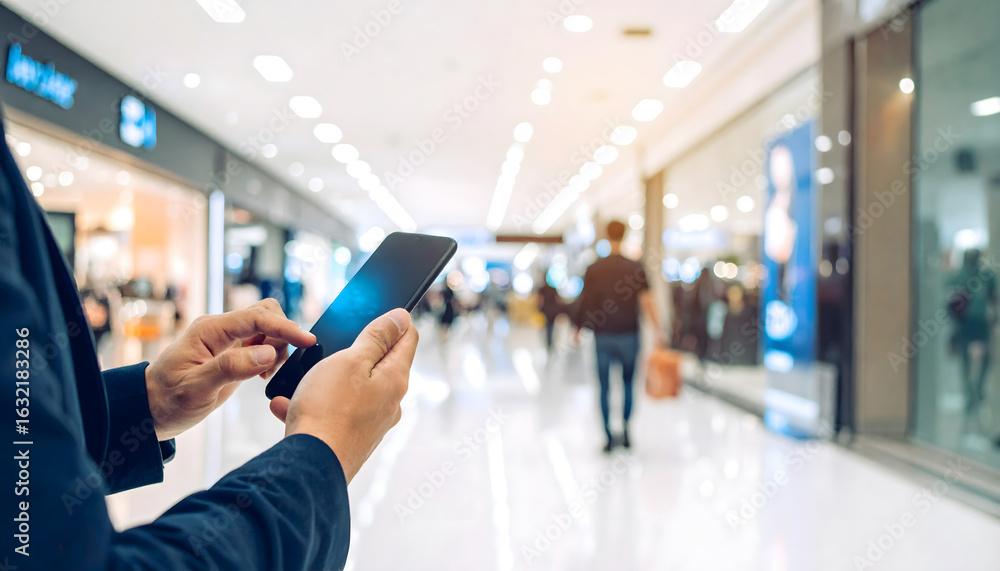 custom made wallpaper toronto digitalman using smartphone in ithe shopping mall