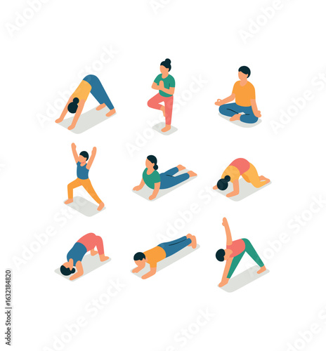 Yoga Isometric Icons