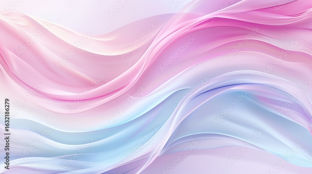 Obraz premium Soft Pink and Blue Abstract Waves on Gentle Background