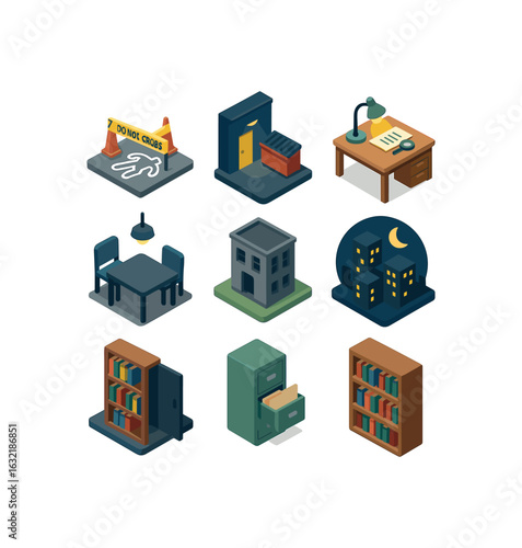 Isometric Detective Icons