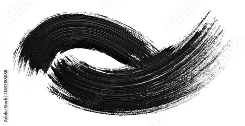 Black smudged mascara stroke,  swirling design